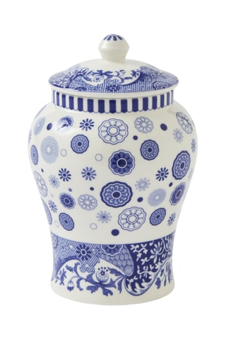 Minijarrón de porcelana Blue italian - 9 x 9 x 13 cm - Azul cobalto y blanco