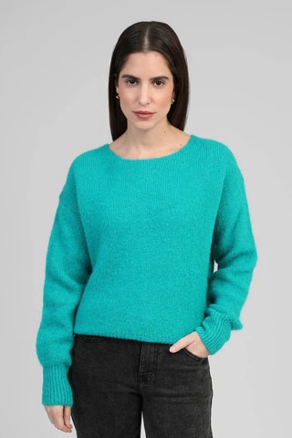 Wollen en Mohair Trui - Turquoise