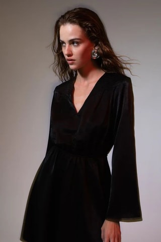 Vestido evasé - Negro
