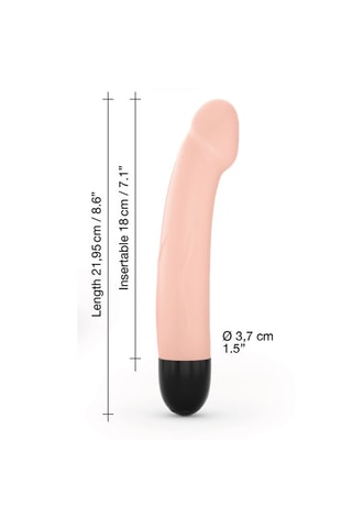 Vibromasseur Real Vibration M 2.0 Nude et noir - 22 cm