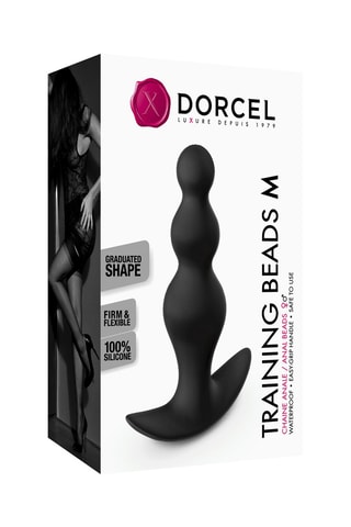 Chaîne anale waterproof Training Beads M - Noir - 11,5 cm