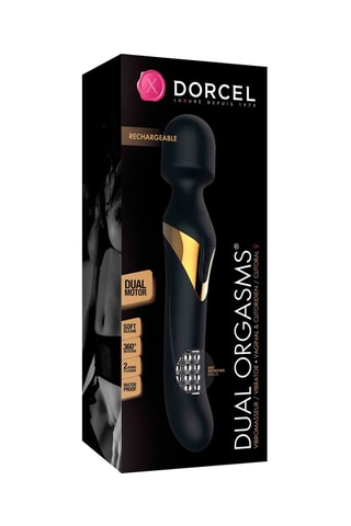 Stimulateur Dual Orgasms Noir et doré - 23,5 cm