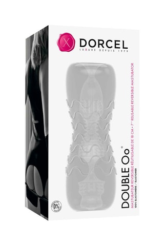 Masturbateur réversible Double Go - Transparent - 18 cm