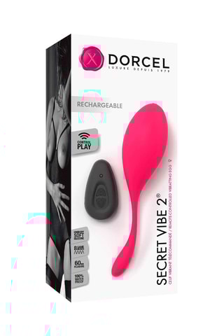 Œuf vibrant télécommandé Secret Vibe 2 - Rose et noir - 14,5 cm