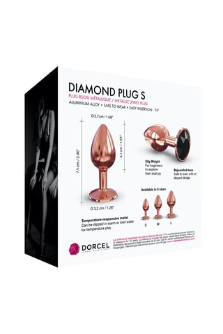 Plug anal Diamond Gold S Rose - 7 cm
