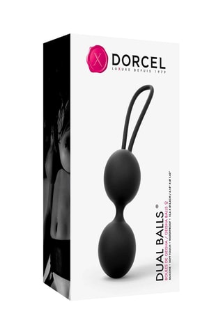 Boules de geisha waterproof Dual Balls - Noir - 15,6 cm