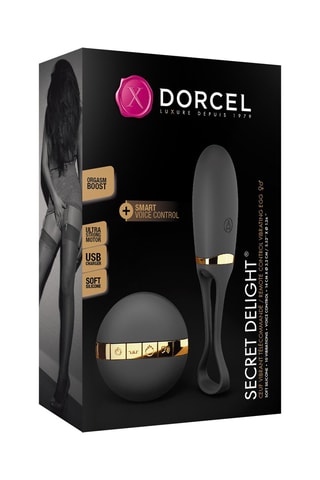 Œuf vibrant télécommandé Secret Delight - Noir et doré - 14 cm