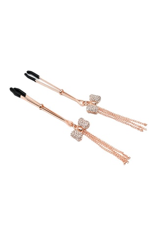 Pince à tétons nœuds - Doré rose et noir