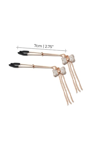 Pince à tétons nœuds - Doré rose et noir