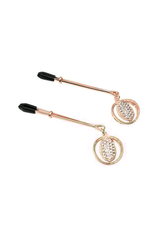 Pince à tétons - Rond - Doré rose et noir