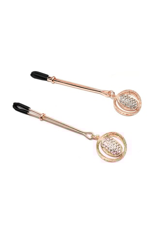 Pince à tétons - Rond - Doré rose et noir