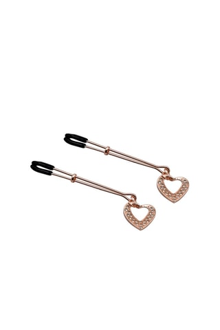 Pince à tétons - Cœur - Doré rose et noir