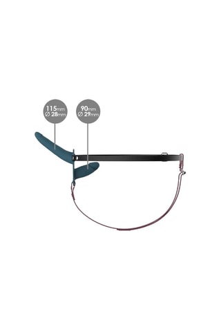 Double Strap-On Dildo Preto e verde - 23 cm