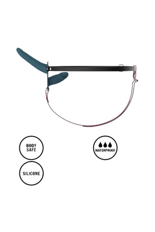 Double Strap-On Dildo Preto e verde - 23 cm