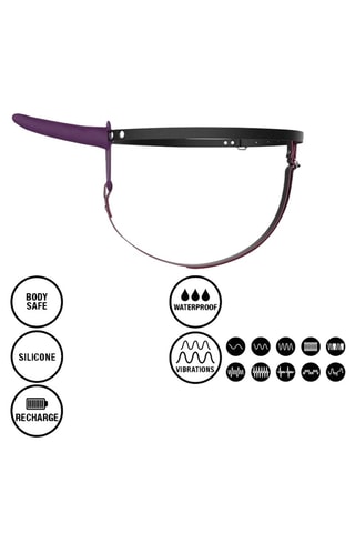 Strap-On vibrante Dildo Vibe Preto e violeta - 23 cm