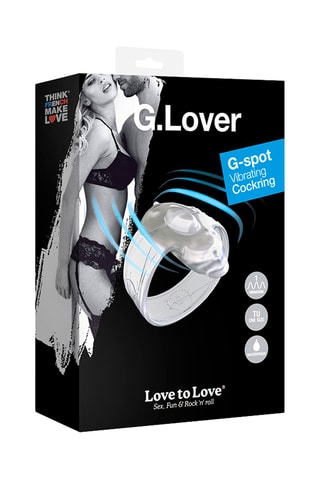 Bague Cockring vibrante G-Lover - Transparent - 3 cm