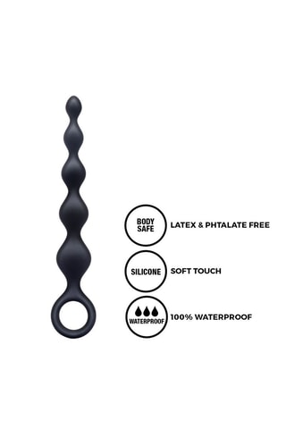 Chaîne anale waterproof Beads S - Noir - 17,5 cm