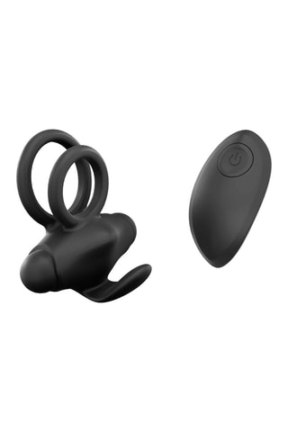 Bague Cockring vibrant télécommandé Mr & Mrs Vibe - Noir - 7,5 cm