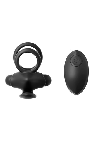 Bague Cockring vibrant télécommandé Mr & Mrs Vibe - Noir - 7,5 cm