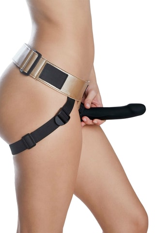 Arnês Simili Curious - Ajustável - Dourado e preto