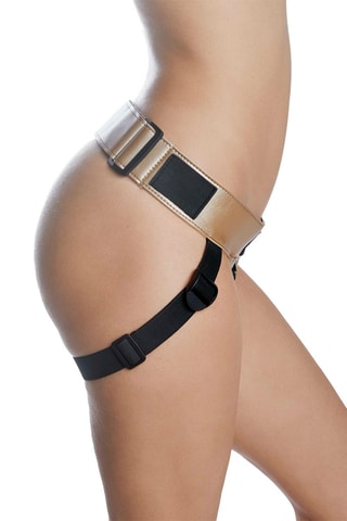 Arnês Simili Curious - Ajustável - Dourado e preto