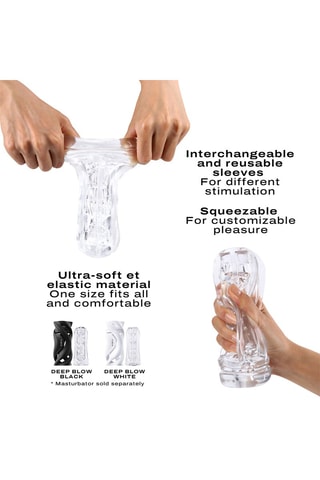 Gaine pour masturbateur Deep Blow - Transparent - 14,9 cm