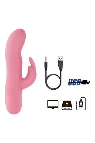 Vibromasseur Rabbit waterproof - Rose - 19 cm