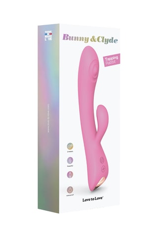 Vibromasseur et stimulateur clitoridien Bunny & Clide - Rose - 22 cm