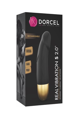 Vibromasseur Real Vibration S 2.0 - Noir et doré - 16,2 cm