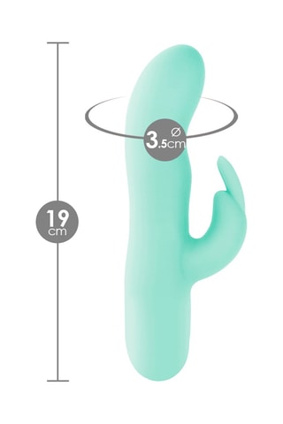 Vibromasseur Rabbit waterproof - Turquoise - 19 cm