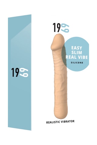 Vibromasseur waterproof Easy Slim Real Vibe - Beige - 17 cm