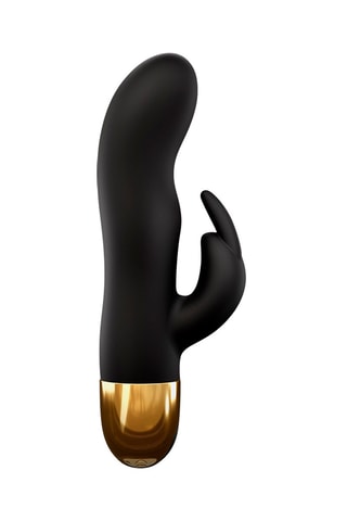 Vibromasseur waterproof Rabbit Expert G - Noir et doré - 19 cm