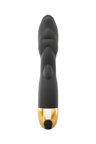 Vibromasseur waterproof Flexi & Joy - Noir et doré - 21 cm