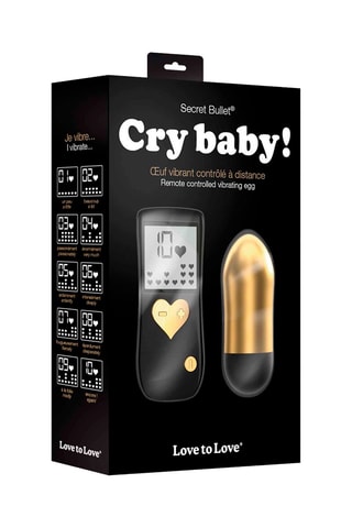 Vibromasseur Cry Baby - Noir et doré - 7,5 cm
