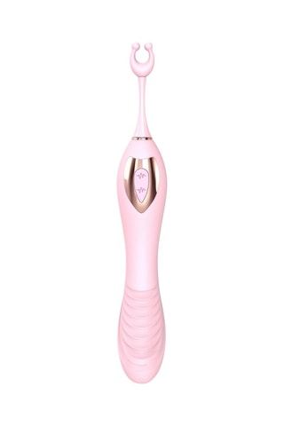 Vibromasseur et stimulateur clitoridien Ô mega - Rose - 25 cm