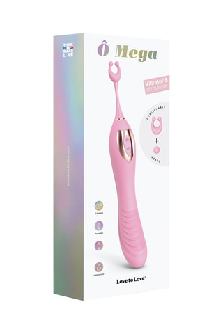 Vibromasseur et stimulateur clitoridien Ô mega - Rose - 25 cm