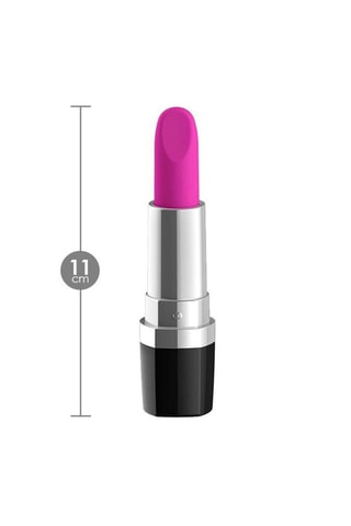 Vibromasseur Easy Lipstick - Noir et rose - 11 cm