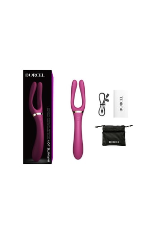 Vibromasseur avec stimulateur clitoridien Infinite Joy Plum - Waterproof - 13 cm - Rose