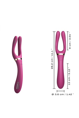 Vibromasseur avec stimulateur clitoridien Infinite Joy Plum - Waterproof - 13 cm - Rose