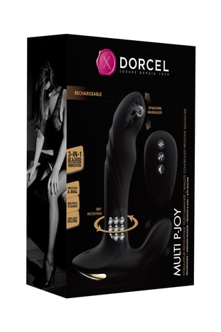 Vibromasseur prostatique Multi P-Joy noir - 17 cm