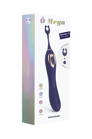 Vibromasseur et stimulateur clitoridien Ô mega - Violet - 25 cm