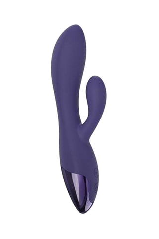 Vibromasseur avec stimulateur clitoridien Funky Bunny - 10,3 cm - Waterproof - Indigo