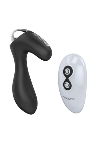 Vibromasseur prostatique télécommandé waterproof Pro-P  Noir et argenté - 11 cm