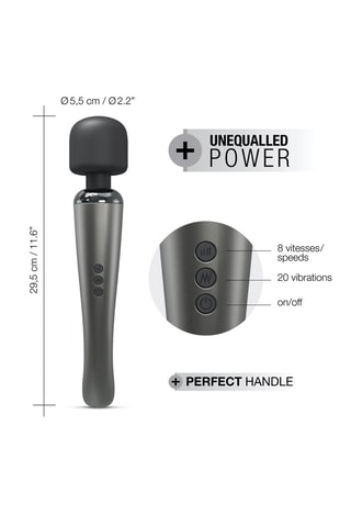 Stimulateur clitoridien Megawand Silver - Argenté - 29 cm