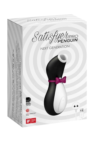 Stimulateur clitoridien Penguin Satisfyer - Waterproof - Noir et blanc