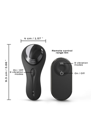 Stimulateur télécommandé Discreet Vibe + - Noir - 5 cm