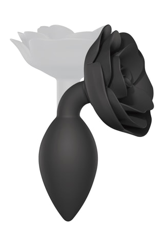 Plug anal Open Roses Taille L Noir - 8 cm