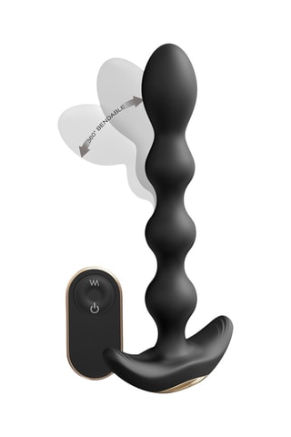 Chaîne anale télécommandée Flexi Balls Noir - 18 cm