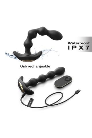 Chaîne anale télécommandée Flexi Balls Noir - 18 cm