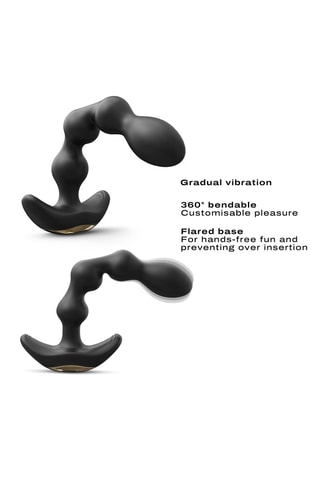 Chaîne anale télécommandée Flexi Balls Noir - 18 cm